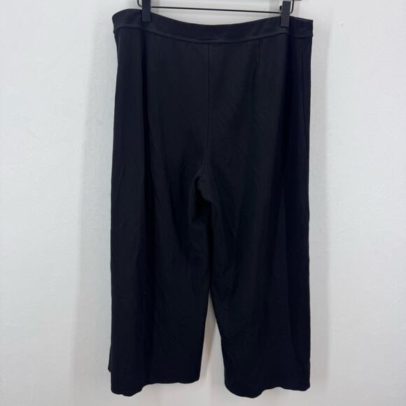 J Jill Wearever Forward Seam Wide Leg Crop Pants Women L Black Basic Minimalist - Picture 2 of 8